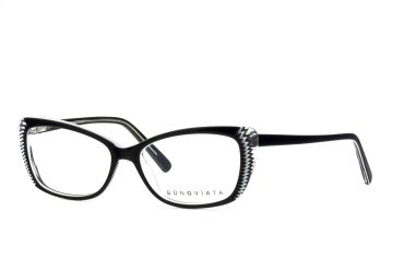 Bunoviata B4017-C2 Brille Damen Schwarz Kunststoff Frontgröße 132mm