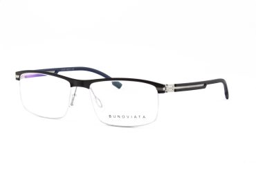 Bunoviata LANGA-C1 Brille Herren Schwarz Kunststoff Flex & Stahl Frontgröße 136mm